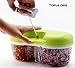 Manual Food Chopper Hand-Powered Chopper Compact Handheld Onion Chopper, Garlic Squeezer, Ginger Slicer, Pepper Cut, Herbs Chop, Cheeses Chopper Masher-Twins Chopper With 2-Sides Container