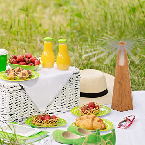 Yoiemivy Portable Fly Fans for Tables to Keep Your Food/Meal Clean for Outdoor, Indoor, Picnic, Dinner and Classroom, Wood Grain, 4 Pack