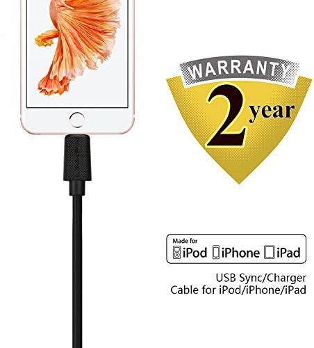 Linkpin Apple Mfi Certified 8pin PVC Lightning to USB Sync Charging Cable, 3 Feet/1M - Black