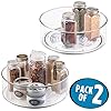 mDesign-Lazy-Susan-Turntable-Condiment-Holder-Set-of-2-Plastic-Revolving-Condiments-and-Spice-Rack-Ideal-Kitchen-Storage-Unit-for-Cooking-Oil-Ingredients-Bottles-and-Jars-Clear mDesign Lazy Susan Turntable Condiment Holder - Set of 2 - Plastic Revolving Condiments and Spice Rack - Ideal Kitchen…