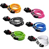 GoFriend Bike Lock High Security 5 Digit Resettable Combination Coiling Cable Lock Best for Bicycle Outdoors, 1.2mx12mm (Green)