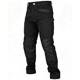 HOMUG Tactical Cargo Work Pants for Men with Stretch Fabric | Elastic Waist, Reinforced Crotch, Dual Knee Panels, Breathable Lightweight for Work, Hiking, Construction