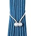 6 Pack Magnetic Curtain Tiebacks,The Most Convenient Woven Texture Rope Drape Tie Backs,Decorative Weave Rope Holdback Holder for Window Sheer Blackout Drapries Office, 16 Inch (Silver Grey)