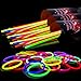 Myamy Glow Sticks in Bulk 300 Count for Party and Halloween Favors - 8'' Glow in The Dark Lights Toys Great to Make Tons of Glow Necklaces and Glow Bracelets (3 Tubes of 100)