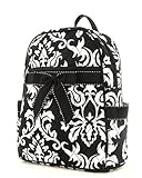 Belvah Medium Quilted Damask Print Backpack Style Handbag - Choice of Colors