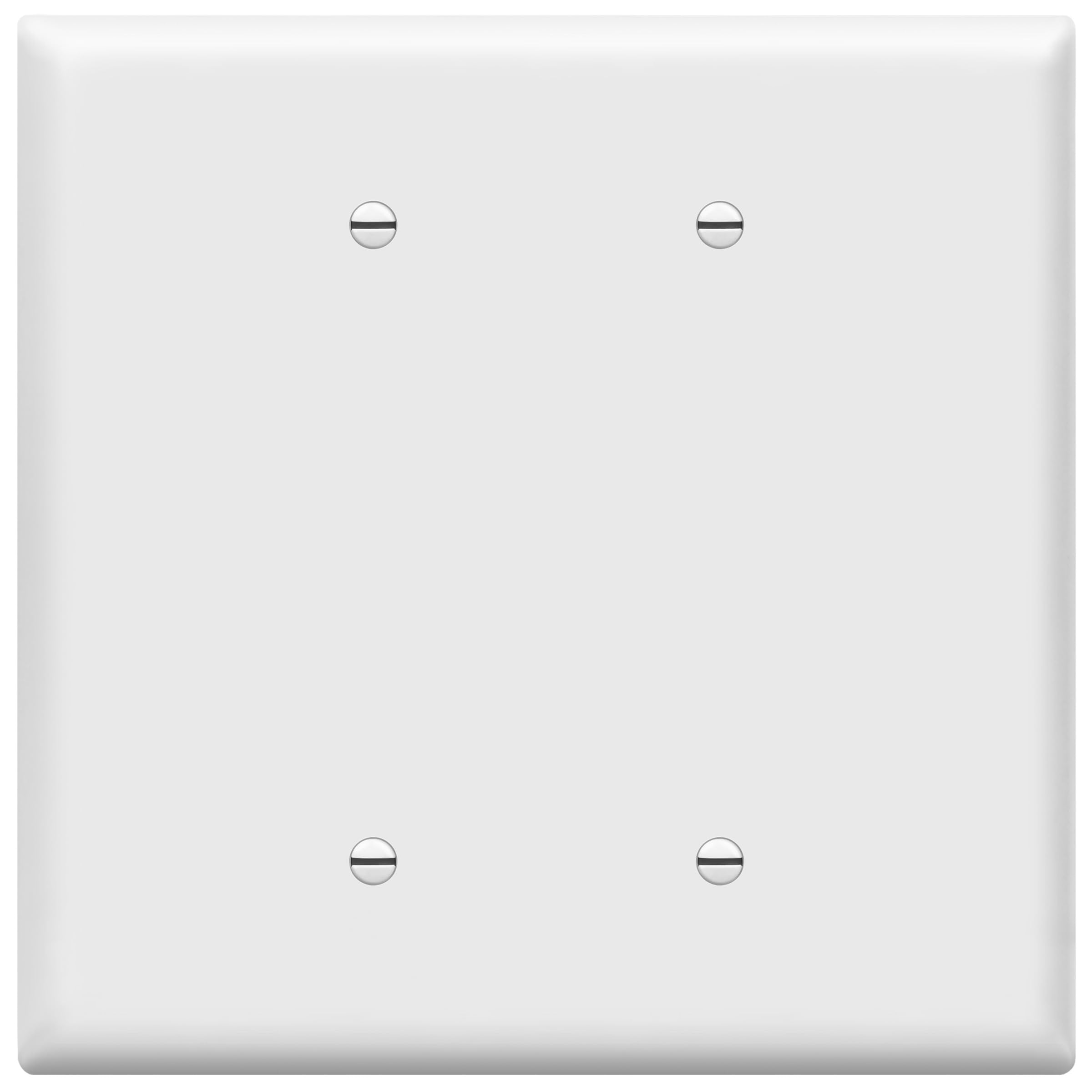 Photo 1 of ENERLITES Jumbo Double Blank Outlet Cover, Two Gang Blank Wall Plate, Oversized 2-Gang 5.5" x 5.5", Unbreakable Polycarbonate Thermoplastic, UL Listed, Gloss Finish, 8802O-W, White