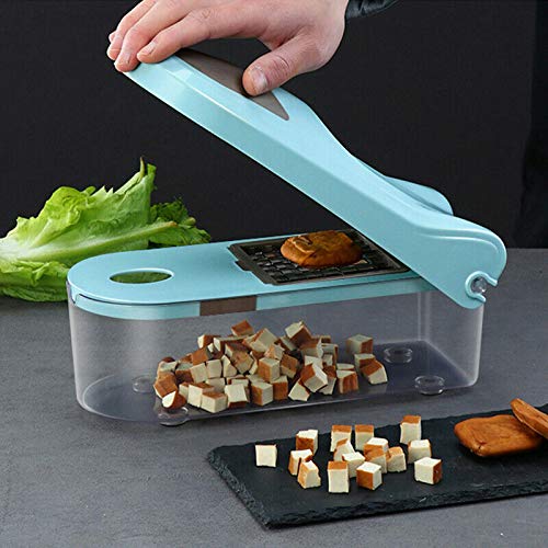 Jzenzero 8 in 1 Multi-Functional Manual Onion Chopper Vegetable Slicer Household Tool