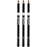 NICKA K NEW YORK, Eye Pencil, Black, Smooth &amp; Transfer-Resistant, 3-Pack