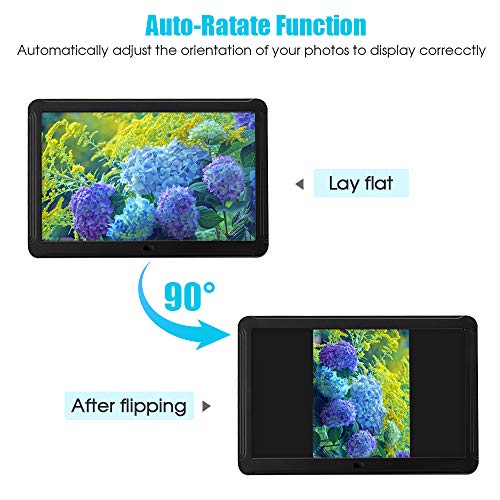 toberto Digital Photo Frame with 1920x1080 IPS Screen with 32G SD Card, Digital Picture Frame Support Adjustable Brightness Photo Deletion 1080P Video Music Slideshow Remote 16:9 Widescreen S (8 inch)