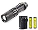 BESTSUN Super Bright T6 LED Tactical Flashlight Zoomable Adjustable Focus 5 Modes Water Resistant Portable Torch with Rechargeable 18650 Battery & Charger for Camping Hiking Hunting Search Survival