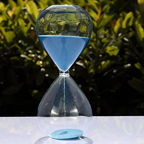 Large Fashion Colorful Sand Glass Sandglass Hourglass Timer Clear Smooth Glass Measures Home Desk Decor Xmas Birthday Gift (Blue, 15 Minutes)