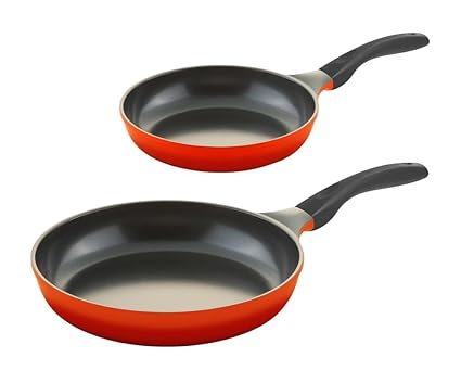 2er Pfannenset culinario Bratpfannen, Ø 24 und 28 cm, rot, antihaft und induktionsgeeignet