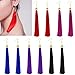 BYNNIX 5 Pairs Long Tassel Earrings Thread Fringe Dangle Drop Earring For Women Girls - Mixed Colors