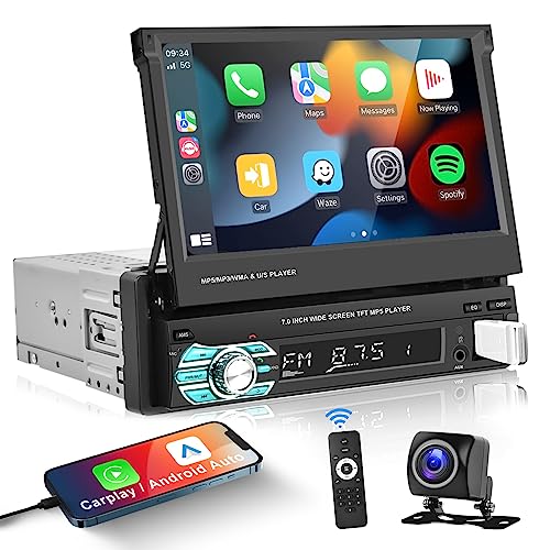 Podofo Single Din Apple Carplay Car Stereo with