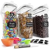 Cereal Container Storage Set - Airtight Food Storage Containers, 8 Labels, Spoon Set & Pen, Great for Flour - BPA-Free Dispenser Keepers (135.2oz) - Chef's Path (3)