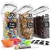 Cereal Container Storage Set - Airtight Food Storage Containers, 8 Labels, Spoon Set & Pen, Great for Flour - BPA-Free Dispenser Keepers (135.2oz) - Chef's Path (3) primary