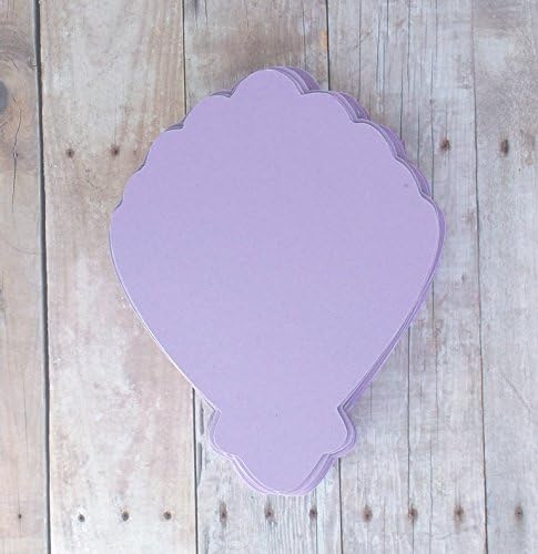 Clam Shell Die Cut Place Cards in Lavender-Table Cards-Food and Drink Labels-Under the Sea Mermaid Party-25 Pieces