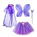 Sinuo Fairy Costume, Costume Set with Wings,Tutu,Wand and Veil Princess Set Fit Girls Age 3-8(Purple)