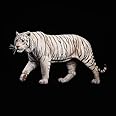 MMOS X JXK Bengal White Tiger Statue Wildlife for Home Decor, Durable Polyresin with Intricate Details, Animal Sculpture Gifts for Men Dad Birthday