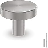 homdiy 25 Pack Brushed Nickel Cabinet Knobs, Round Kitchen Drawer Knobs, Silver Knobs for Cabinets, Metal Handles for Desk Dr