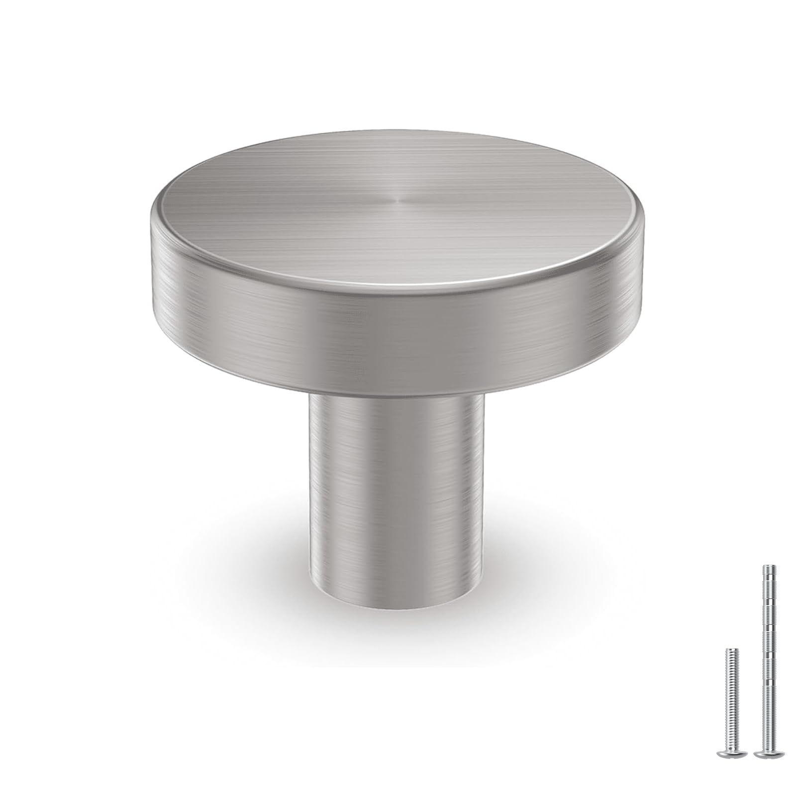 Photo 1 of homdiy 25 Pack Brushed Nickel Cabinet Knobs, Round Kitchen Drawer Knobs, Silver Knobs for Cabinets, Metal Handles for Desk Drawers Cupboard