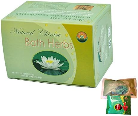 1 Box Natural Chinese Bath Herbs Plus 2 Free Bags of Foot & Mugwort Herbs