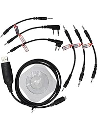 kenmax 6 en 1 cable de programación USB Programa Two Way Radio Ham Radio Walkie Talkies Batería de plomo adaptador para, Motorola, HYT ICOM Baofeng PUXING Kenwood Yaesu