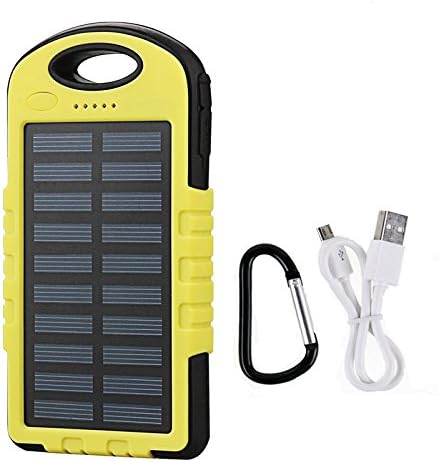 Solar Power Bank Charger 10000mAh Solar Charger Portable Solar Battery Charger Battery Backup with Flashlight for Cell Phone iPhone 7 6 6s Plus Android mobile (Yellow)