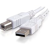 C2G/Cables to Go 2m USB Cable - USB 2.0 A to B Cable White (6.6ft)