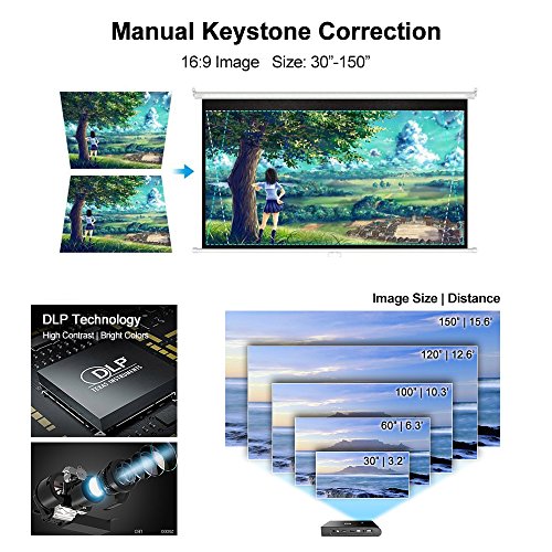 image for Projector,DBPOWER X5 Mini Projector,2200 Lumens,Portable LED Projector