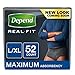 Depend Real Fit Incontinence Underwear for Men, Maximum Absorbency, Black, Large/X-Large (Pack of 52) (Packaging May Vary) primary