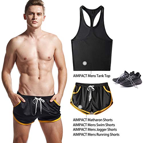 AIMPACT Heren Mesh Running Shorts Split Athletic Gym Shorts met Liner - Image 7