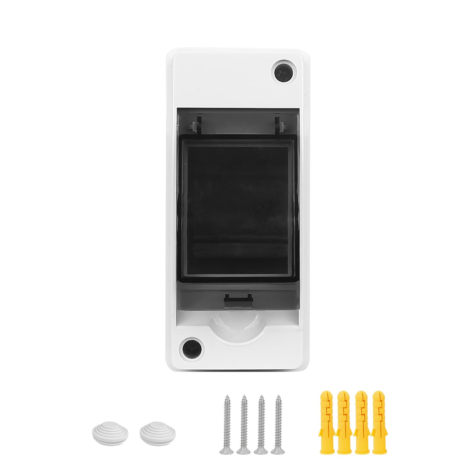 2 Ways Electrical Distribution Box IP65 Waterproof Transparent Cover Distribution Protection Box Circuit Breaker MCB Switch Meter Timer PC Plastic Junction Wire Box HT Outdoor (2P)