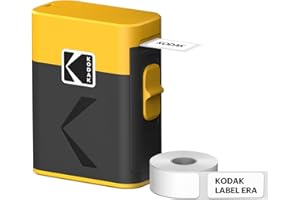 KODAK Label ERA Label Maker Machine, Yellow (Label Printer with 1 Roll Sticker Label)