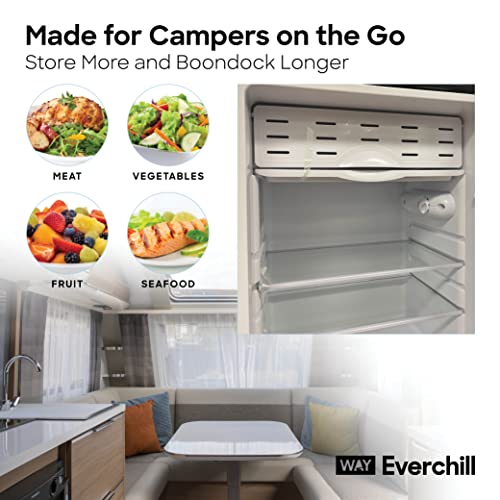 Everchill RV Mini Refrigerator, 12 Volt Fridge, 3.3 Cubic Foot, Frost