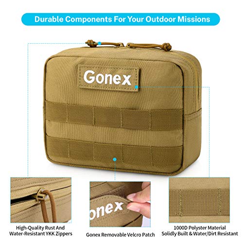 Gonex Tactical Molle Horizontal Admin Pouch, Medical EDC EMT Utility Tool Bag YKK Zippers Shell