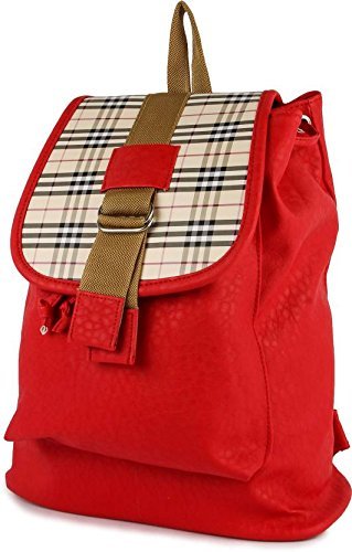 alice girls leather backpacks /students school bags - red