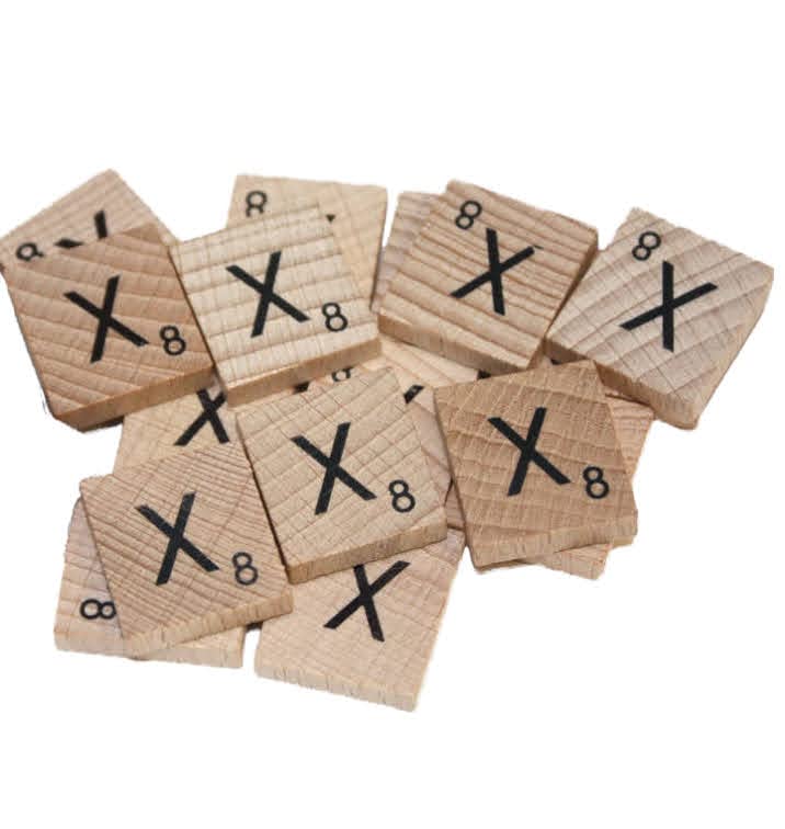 WOA Words of art Wooden Letter Word Tiles Arts Craft Create Personalised Gifts (Letter X, 25 Pack)