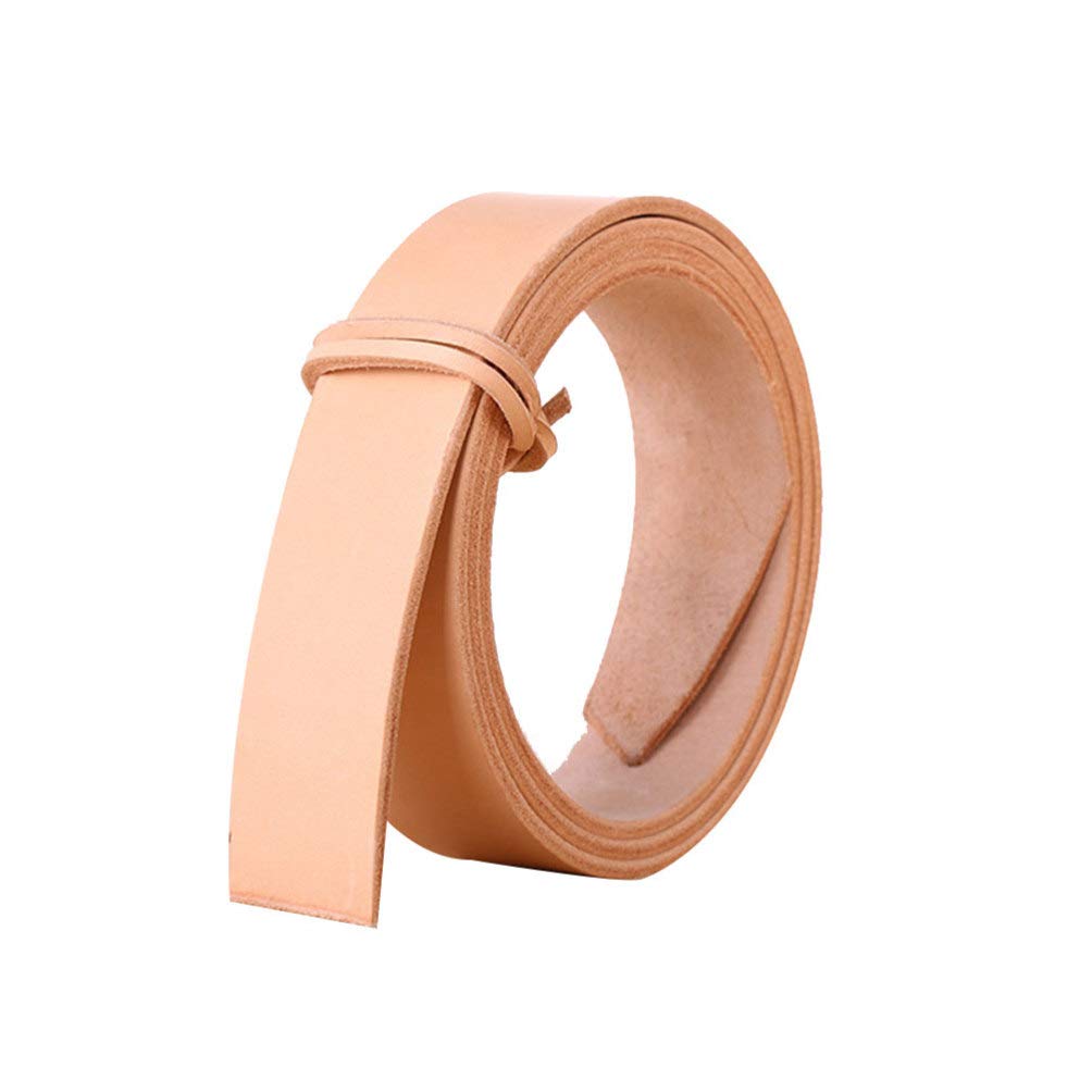 Milisten 1pcs Natural Cowhide Leather Strip Belt Blanks Straps for Crafts, Tooling, Workshop Handmade (1.8cm Width)