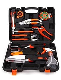 agile-shop 12 Juego de herramientas de jardín, Juego de diseño ergonómico profesional asas de tacto suave
