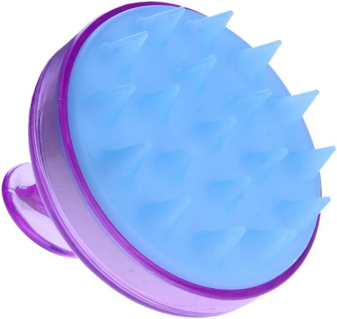 Yunhany Direct Silicone Soft Teeth Shampoo Scalp Massage Brush Hair Cleaning Scalp Massage Comb (Color : Light Purple)