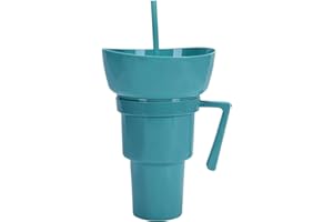 Snack and Drink Cup Combo - Cups with Bowl on Top | Spill-Proof Fruit Holder for Meals Sofa Kids Travel Dessert Bedside Car T