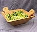 MH ZONE Bamboo Salad Bowl Set with Serving Hands, 11inch x 4inch Diameter, includes large square bowl and matching salad servers, perfect size for serving 4-6 salad portions, Perfect Christmas Gifts