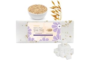 TinMeZor 5.2LB Oatmeal soap base, DIY Handmade with Oatmeal Milk Melt and Pour Soap for Crafting and Making, Vegan, Easy to Cut
