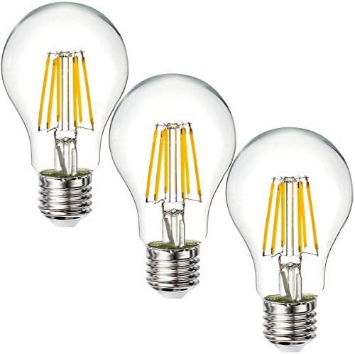 TGM LED 6W LED Filament Light Bulb A19 LED Edison Bulb Soft White 2700K,60W Incandescent Bulb Replacement,120VAC,E26 Medium Base,Suitable for Led Home Lighting(3 Pack)