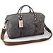 Jack&Chris Oversized Canvas Leather Trim Travel Tote Duffel shoulder handbag Weekend Bag CB1004 (Grey)