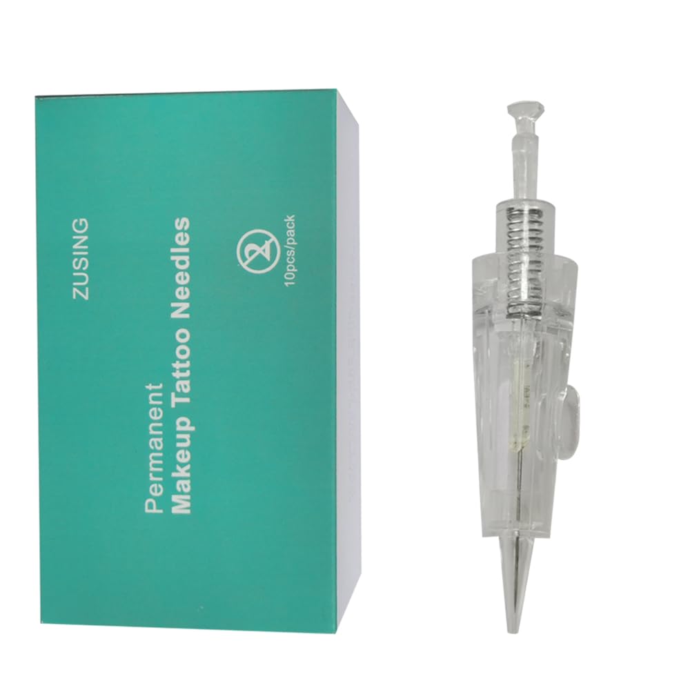 ZUSING 10PCS Permanent Makeup Tattoo Needles Tattoo Machine Cartridge Needles for Eyebrow Eyeliner Lip (3R)