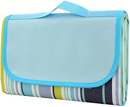 Picnic Blanket Tote by Ovinm, Fold-able Beach Blanket 71” x57”, Waterproof