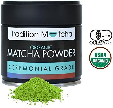 Matcha Green Tea Powder Organic - Japanese Ceremonial Grade 30g Tin - by Tradition Matcha