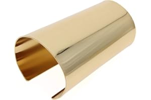 COLORFUL BLING Punk Alloy Hollow Geometric Smooth Polished Gold Hoop Open Cuff Wide Bracelet Bangle Wrist Jewelry for Women Lady